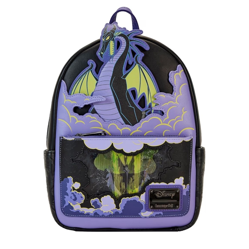 Loungefly Disney Backpack: Maleficent Dragon Lenticular GITD Mini-Backpack
